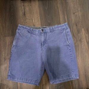 Mens J Crew Navy Washed Look Shorts EUC 34 waist 9 inch inseam